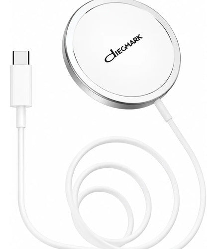 Cargador Magnético 15w + Adaptador Pd45w Para iPhone Samsung Blanco