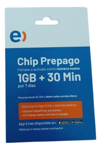 Chip Entel Prepago Pack 50 Unidades Sim Prepago 3 En 1