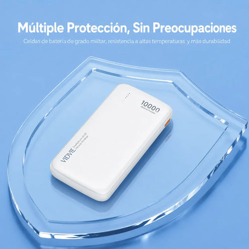 Power Bank 10000mah Portátil Carga Rápida Compacto Y Ligero Blanco