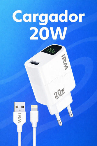 Cargador Rápido 20w Compatible Con iPhone Series 8 Al 14 Blanco