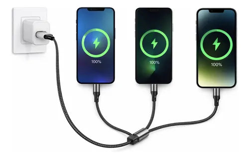 Power Bank 22000mah Carga Rápida Y.22 Cable 3 En 1 Y Luz Led Blanco