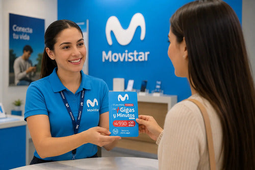 Chip Movistar Prepago 5g Plan 30 Días 40gb Y 500 Minutos 3 En 1
