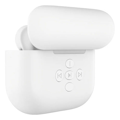 Kit Audífonos Inalámbricos Earbuds Con Bolso Organizador Blanco/beige