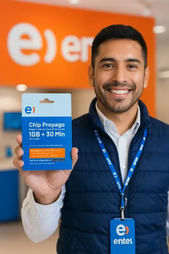 Chip Prepago Entel 1gb + 30 Minutos E Sim 3 En 1