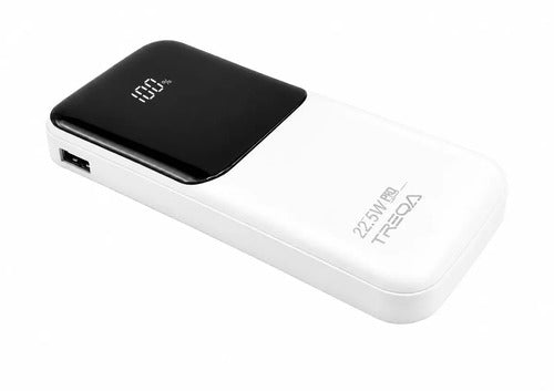 Power Bank Carga Rápida 10000 Mah 22.5w Pd Pantalla Digital 4 Cables Integrados Usb Tipo C Usb L Micro Usb Usb A Batería... Blanco