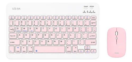 Mini Teclado Y Mouse Irm Inalámbrico Qwerty Español Mk-110 Rosa