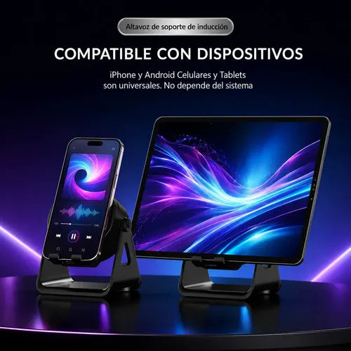 Parlante Bluetooth Diegmark Zj08 Con Inducción Para Teléfono Y Tablet, 5w Negro