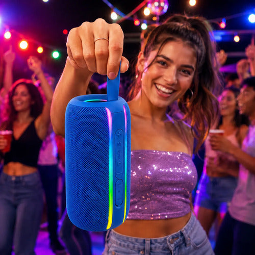 Parlante Bluetooth 8w Tws Luces Led Recargable Usb 1500mah