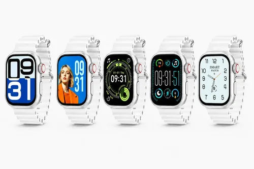 Smartwatch Diegmark W9-ultra Con Pantalla Hd Amoled Para Android E Ios, Color Blanco Plateado Deportivo