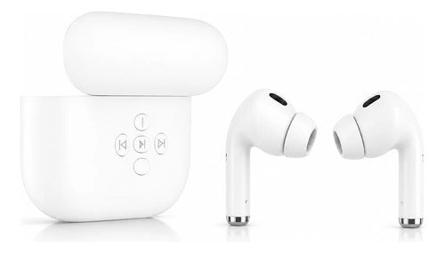 Kit Audífonos Inalámbricos Earbuds Con Bolso Organizador Blanco/gris