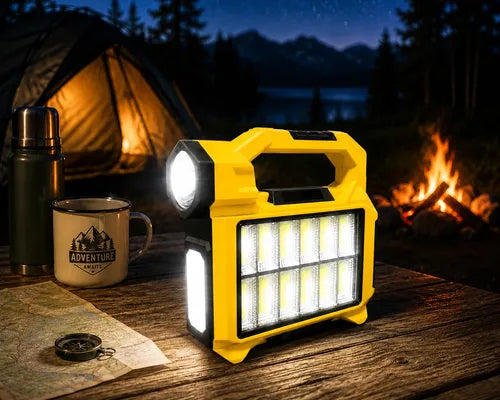 Linterna Led Solar Recargable 30w Con Luz Frontal Y Lateral