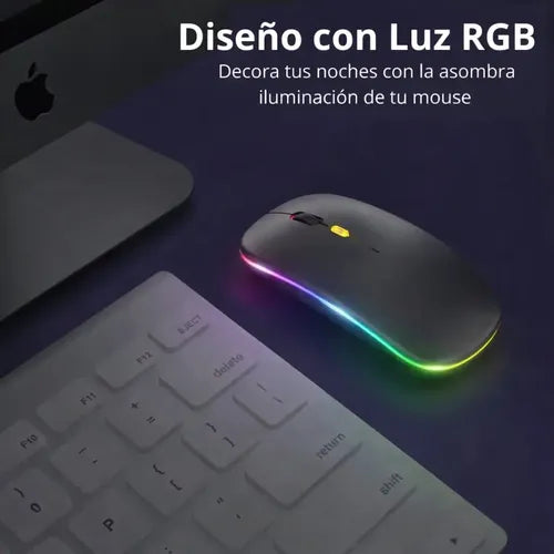 Mouse Inalámbrico Recargable Irm Mk-07 Con Bluetooth Y Rgb Para Gamer U Oficina Gris Oscuro