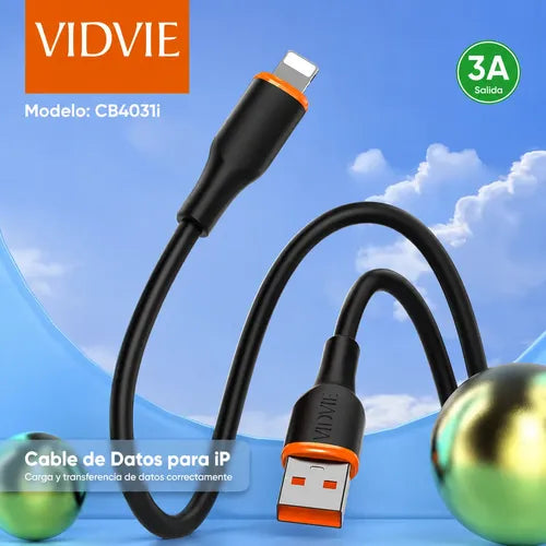 Cable Carga Rápida 3a Conector Usb-l Compatible Con iPhone Negro