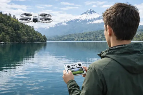 Drone Motores Brushless Con Cámara Lcd Vuelo Estable 360° Gris