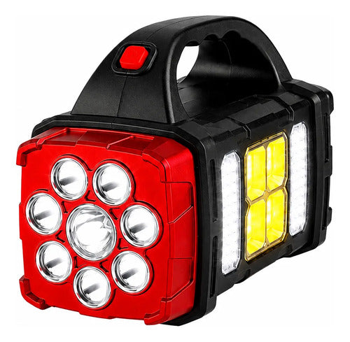 Linterna Solar Led Multifunción Recargable Usb + Powerbank Blanca/ Amarilla Negro/rojo