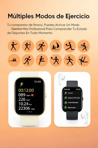 Smartwatch Deportivo Vidvie Sw1618 Para Llamadas Con Pantalla De 1.85  Y Monitor De Salud Negro Look Deportivo