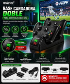 Base Cargador Doble Para Controles Xbox One S/x + 2 Baterias