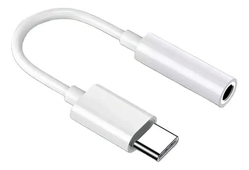 Adaptador De Audífonos Tipo C A Conector De Audio Jack 3.5mm Blanco