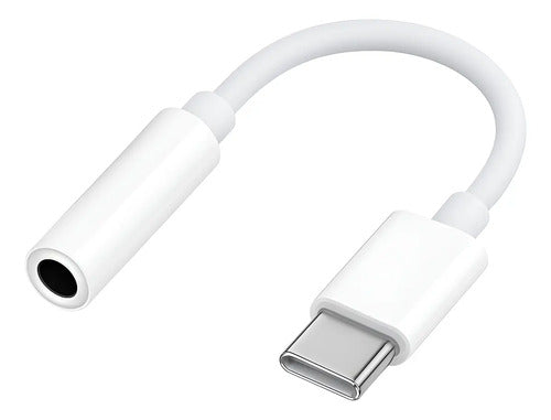 Adaptador De Audífonos Tipo C A Conector De Audio Jack 3.5mm Blanco