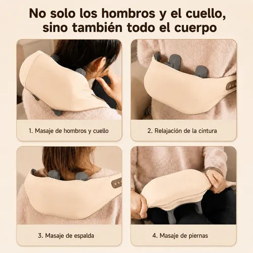Masajeador Cervical De Cuello Hombros 20w Portátil Recargabl Beige