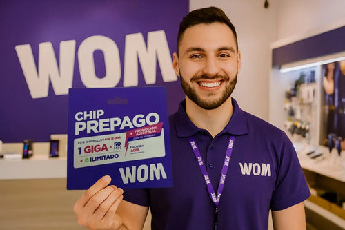 Chip Wom Prepago Pack 50 Unidades Sim Prepago 3 En 1