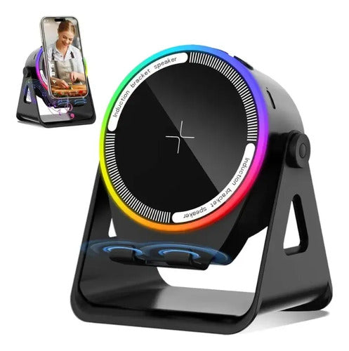 Parlante Bluetooth Diegmark Zj08 Con Inducción Para Teléfono Y Tablet, 5w Negro