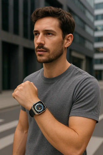 Smartwatch Diegmark Con Pantalla 2.01 Pulgadas Y Llamadas Bluetooth Para Android Y iPhone Plateado Hebilla 7 Colores Intercambiables