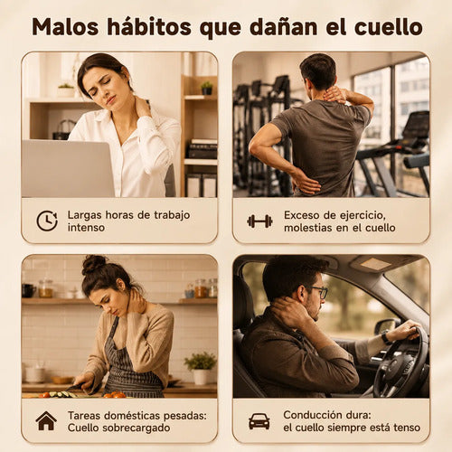 Masajeador Cervical De Cuello Hombros 20w Portátil Recargabl Beige