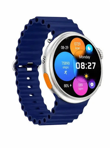 Smartwatch Diegmark Z13-ultra Sport De 1.46  Con Llamadas Bluetooth Y Monitoreo De Salud Para iPhone Y Android Plateado Deportivo Azul Marino