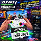 Tarjeta De Memoria Microsd Zuway 256gb Clase 10 U3 A1 Alta Velocidad 100mb/s Premium Compatible Con Nintendo Swicht 1, Video 8k, Celulares, Tablets, Cámaras De Seguridad Y Deportivas, Uso Profesional