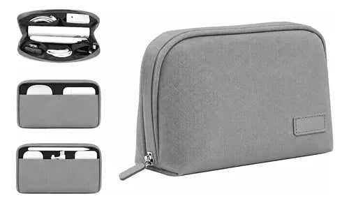 Kit Powerbank 10000mah Carga Rápida + Bolso Organizador Blanco/gris