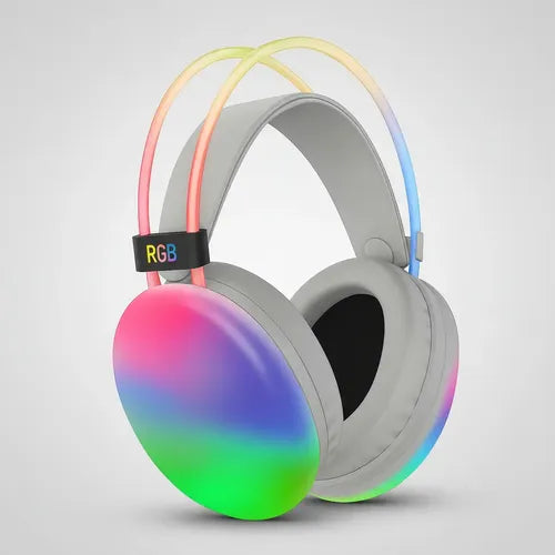 Audífonos Inalámbricos Rgb Pg580 Con Micrófono Y Luces Led