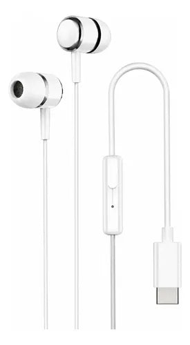 Audífonos In-ear Con Micrófono Y Usb-c Para iPhone 15, Android, Samsung Y Xiaomi  Blanco