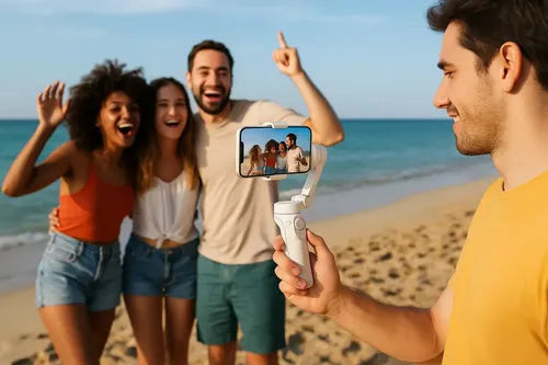 Estabilizador Gimbal Plegable Diegmark F5d Para Celular Con Control De Zoom Y Trípode Negro