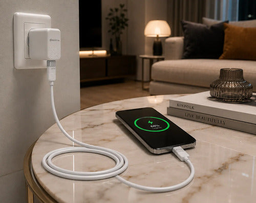 Cable Usb-c A Usb-c Silicona Flexible Carga Rápida 120w 1m Blanco