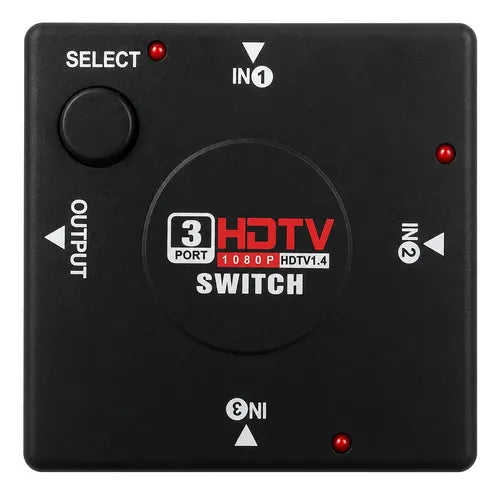 Switch Hdmi 3 Entradas Full Hd Para Consolas Pc Tv Proyector