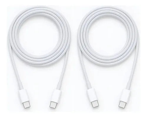 Pack De 2 Cables Usb-c A Usb-c De Carga Rápida Y Sincronización De Datos, 1 M Blanco