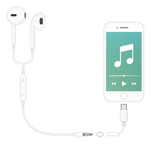Adaptador De Auriculares Tipo C A Jack 3.5 Mm Para Teléfonos Android Blanco