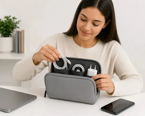 Kit Emergencia Powerbank Solar Audífonos Pendrive Y Bolso Blanco