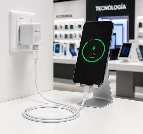 Cable Usb-c A Usb-c Silicona Flexible Carga Rápida 120w 1m Blanco