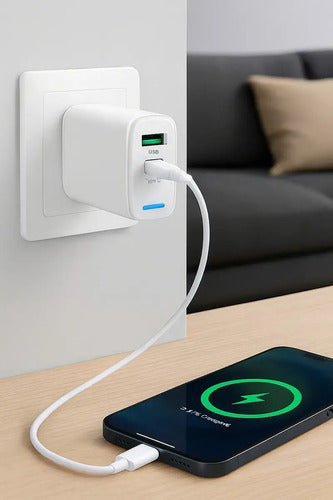 Cargador Rápido De Pared 25w Con Cable Tipo C Compatible Con Samsung Galaxy Y Android Blanco