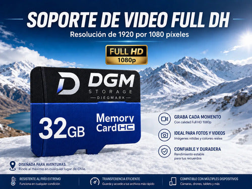 Kit Mini Cámara Acción Wifi 1080p Sumergible + Microsd 32gb Blanco