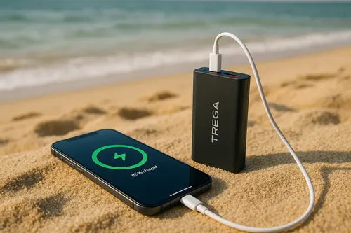 Power Bank Treqa De 10000 Mah Con Carga Rápida Y Usb-c Para Celulares Negro
