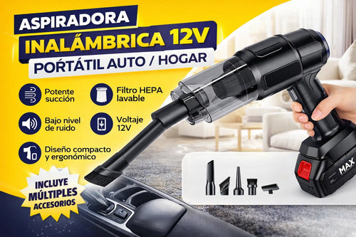 Kit Esencial Auto Aspiradora Cargador 33w Soporte Magnético Negro