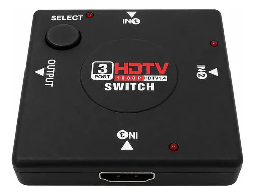 Switch Hdmi 3 Entradas Full Hd Para Consolas Pc Tv Proyector