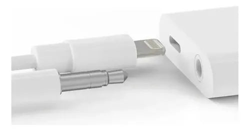 Diegmark Adaptador Splitter Conector Usb-l Compatible Con iPhone / Jack 3.5mm Conector Para iPhone Adaptador Blanco