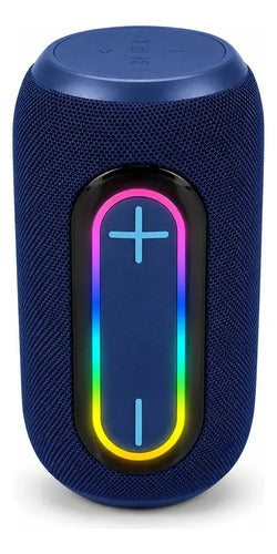 Parlante Inalámbrico Recargable Bs-27 Luz Rgb Sonido Potente Azul