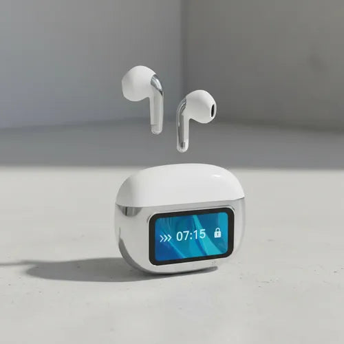 Audífonos Inalámbricos T-41 Con Pantalla Táctil Y Sonido Potente Para Deporte Blanco/plata