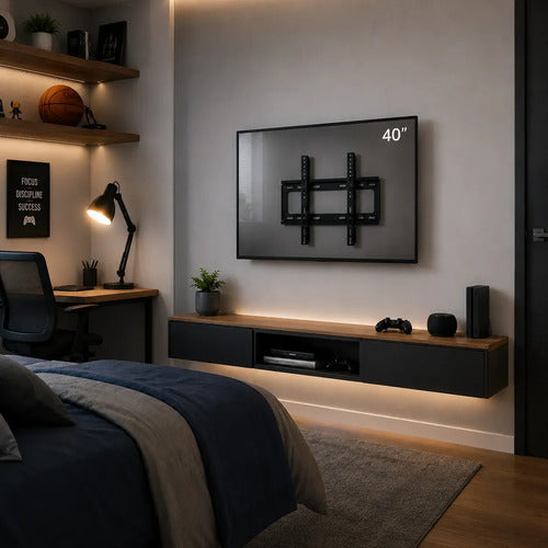 Soporte Fijo Smarttv Pared 40 A 85 Pulgadas Hasta 75 Kg Negro