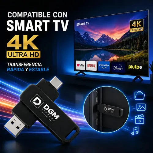 Pendrive Diegmark 16gb Otg 2 En 1 Usb C / Usb Para Smartphone Tablet Notebook Pc Smart Tv Consolas Respalda Tus Fotos,... Negro